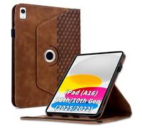 Vkooer 360 Drehbar Hülle Kompatibel mit iPad (A16) 11th/10th Generation (2025/2022),90 Grad Drehbar Ständer Hülle, Auto Schlaf/Aufwach Schutzhülle für iPad 11th 11 inch (2025) Tablet,Braun