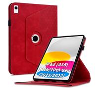 Vkooer 360 Drehbar Hülle Kompatibel mit iPad (A16) 11th/10th Generation (2025/2022),90 Grad Drehbar Ständer Hülle, Auto Schlaf/Aufwach Schutzhülle für iPad 11th 11 inch (2025) Tablet,Rot