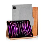 Vkooer Coque pour iPad Pro 11 Pouces 2022/2021/2020/2018 (4ème/3ème Génération) iPad Air 6 Etui Housse Cuir PU [Réveil/Veille Automatique] avec Support Fonction - Gris