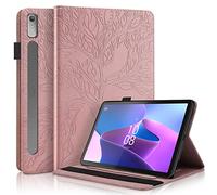 Vkooer Coque pour Lenovo Tab P11 Pro 2nd 2022 / Pad Pro 2022 (11,2 Pouces) Cuir PU Housse Étui de Protection Flip Portefeuille Case avec Support Multi-Angle et Poche Cartes, Arbre de Vie Or Rose