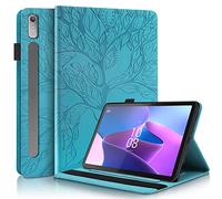 Vkooer Coque pour Lenovo Tab P11 Pro 2nd 2022 / Pad Pro 2022 (11,2 Pouces) Cuir PU Housse Étui de Protection Flip Portefeuille Case avec Support Multi-Angle et Poche Cartes, Arbre de Vie Turquoise