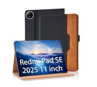 Vkooer Étui portefeuille en cuir synthétique pour Redmi Pad SE 2025 11" avec support pliable multi-angle de visionnage avec poche avant et porte-crayon - Noir