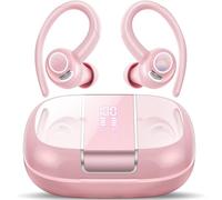 VKROBAG Ecouteurs Bluetooth sans Fil Sport, 48H Écouteurs Bluetooth 5.3 avec ENC Antibruit, IP7 Étanche Oreillette Bluetooth Contrôle Tactile, Écran LED Casque Bluetooth pour Running/Gym Rose(2025)