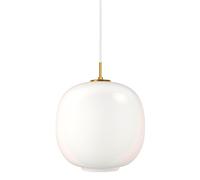 Louis Poulsen VL 45 Radiohus 370 Pendelleuchte, Brass / Glossy White Opal Glass