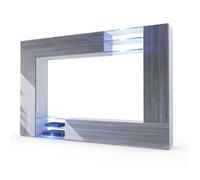 Vladon Combinaison murale Mirage, Corps en Blanc mat - Façades en Avola-Anthracite avec l'éclairage LED