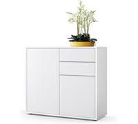 Vladon Commode Buffet Ben, Corps en Blanc mat - Façades en Blanc mat