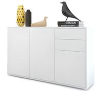 Vladon Commode Buffet Ben V3, Corps en Blanc mat - Façades en Blanc mat