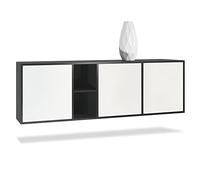 Vladon Commode Cuba - Noir Mat/Blanc Mat - Buffet Moderne pour Votre Salon - (LxHxP) 182x53x35 cm