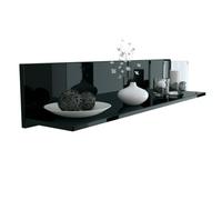 Vladon Étagère Murale Skadu, Tablette Murale avec Surface de Rangement, Noir Haute Brillance (97,5 x 18,5 x 18,5 cm)