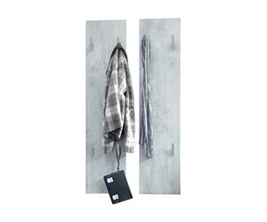 Vladon Panneau Mural 120, Panneau de Porte-Manteau Comprenant 2 Panneaux, Aspect Béton Oxyde (28 x 120 x 2 cm chacun)