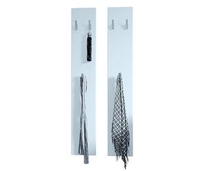 Vladon Panneau mural 140, Panneau de porte-manteau comprenant 2 panneaux, Blanc mat (24 x 140 x 2 cm chacun)