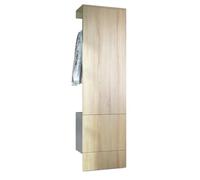 Vladon Penderie Carlton Set 5, Meuble d’entrée Comprenant 1 Panneau Porte-Manteau avec Porte intégrée et 1 Tringle, Anthracite Mat/chêne Brut (52 x 193 x 35 cm)