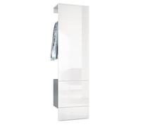 Vladon Penderie Carlton Set 5, Meuble d’entrée Comprenant 1 Panneau Porte-Manteau avec Porte intégrée et 1 Tringle, Anthracite Mat/Blanc Haute Brillance (52 x 193 x 35 cm)