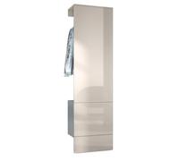 Vladon Penderie Carlton Set 5, Meuble d’entrée Comprenant 1 Panneau Porte-Manteau avec Porte intégrée et 1 Tringle, Anthracite Mat/Gris Sable Haute Brillance (52 x 193 x 35 cm)