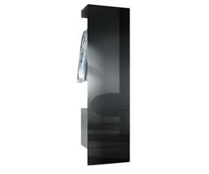 Vladon Penderie Carlton Set 5, Meuble d’entrée Comprenant 1 Panneau Porte-Manteau avec Porte intégrée et 1 Tringle, Anthracite Mat/Noir Haute Brillance (52 x 193 x 35 cm)