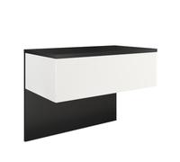 Vladon Table de chevet de nuit Sleep- Corps en Noir mat - Façades et les côtés en Blanc mat