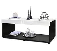 Vladon Table de Salon Pure, Table Basse rectangulaire, Noir Mat/Blanc Haute Brillance (104 x 40,5 x 58 cm)