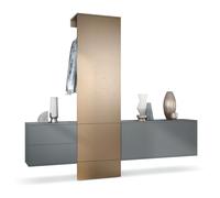 Vladon Vestiaire Garderobe Carlton Set 1, Corps en Anthracite Mat/Panneau portemanteau en Aspect bronzé (208 x 193 x 35 cm)