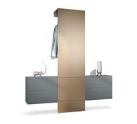 Vladon Vestiaire Garderobe Carlton Set 3, Corps en Anthracite Mat/Panneau portemanteau en Aspect bronzé (157 x 193 x 35 cm)
