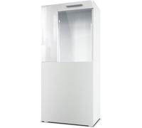 Vladon Vitrine Armoire Movie, Corps en Blanc mat - Façades en Blanc mat avec une bordure en Blanc haute brillance