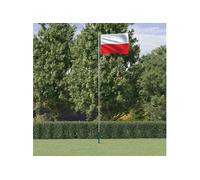 Vlag met vlaggenmast Polen 6,23 m aluminium3147103