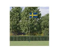 Vlag met vlaggenmast Zweden 5,55 m aluminium3147142