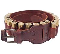 VlaMiTex J45 Ceinture à Cartouches, Cuir véritable, Cal. 20, Marron