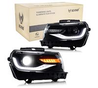 VLAND LED DRL Phares Compatible pour 2014 2015 Chevy Chevrolet Camaro 5th Gen Feux avant avec indicateur dynamique, paire (côté conducteur et passager)