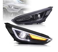 VLAND LED DRL Phares compatibles pour Focus MK3 ST 2015-2018 Modified Style Phares de remplacement avec indicateur dynamique(Version normale)