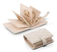 Vlando Boîte à bijoux de voyage, organisateur de bijoux pliable, rangement de bijoux, étui à bijoux avec 5 pochettes à bijoux en velours pour collier, boucles d'oreilles, bracelets, bague, broches, S