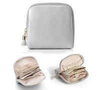 Vlando - Boîte à bijoux de voyage, pochette à bijoux avec franges, boîte à bijoux de voyage 6 couches pour femmes et filles, porte-monnaie, étui à bijoux de voyage en similicuir, pour boucles