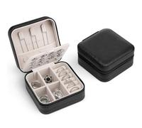 Vlando Boîte à bijoux petite boîte à bijoux pour fille - Boîte à bijoux pour femme - Boîte à bijoux de voyage - Organiseur en cuir - Pour boucles d'oreilles, colliers, bagues, cadeau de mariage