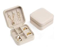 Vlando Boîte à bijoux petite boîte à bijoux pour fille - Boîte à bijoux pour femme - Boîte à bijoux de voyage - Organiseur en cuir - Pour boucles d'oreilles, colliers, bagues, cadeau de mariage