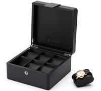 Vlando Boîte de rangement pour montres pour homme 6 emplacements en cuir avec coussin amovible