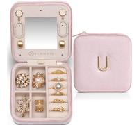 Vlando Cadeau pour maman pour femme, étui à bijoux de voyage pour mère, cadeau de voyage pour maman de la part de sa fille, petite boîte à bijoux essentielle de voyage, organisateur de bijoux - Lettre