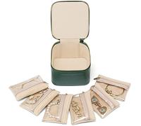 Vlando Petite boîte à bijoux de voyage avec 6 poches en velours à fermeture éclair, étui à bijoux de qualité supérieure