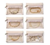 Vlando Pochette à Bijoux en Velours avec Fermeture Éclair - 6 Pièces Organiseur de Bijoux de Voyage pour Voyage d'Affaires