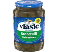 Vlasic Cornichons entiers à l'aneth casher pour bébé, compatibles avec le régime cétogène, 70 ml