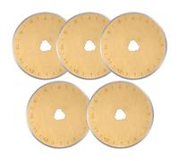 Vleant Lot de 5 lames de rechange pour cutter rotatif 45 mm, revêtement en titane, SKS-7 pour tissu, cuir et papier