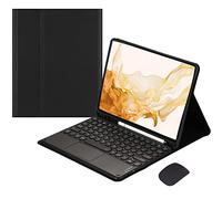 VLEAQC Étui avec Clavier et Souris pour Samsung Galaxy Tab S9 FE 10,9"/Tab S9 11" 2023, Clavier trackpad Bluetooth sans Fil Amovible, Coque légère avec Porte-Stylo,Noir
