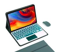 VLEAQC Étui avec Clavier rétroéclairé pour Lenovo Tab P11 Plus 2021 (TB-J616F/607F) et P11 2020 (TB-J606F/TB-J606X) 11", Clavier et Souris à pavé Tactile sans Fil, Coque de Protection Fine,Dark Green