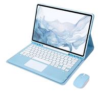 VLEAQC Étui Clavier pour Galaxy Tab S10FE+ 13,1″ 2025, Clavier Bluetooth Amovible avec Pavé Tactile, Souris sans Fil, Coque Protectrice Mince, Compatible SM-X620/X626,Bleu