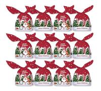 Vlecexs 100 Pièces Sac Cadeau Noel, Sacs Bonbons Noël, Sac à Oreilles de Lapin de Noël pour Chocolats Cookies Biscuit Snack
