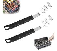 Vlecexs 2 Pcs Outil Barbecue Multifonctionnel Résistant Chaleur Barbecue Acier Inoxydable Antidérapant Poignée Protection Universel Accessoires Barbecue Inoxydable Maison Extérieure