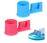 Vlecexs 2 Pcs Porte Gobelet Paddle Planche Rames Porte Tasse en Plastique Paddle Trou 2 en 1 Bouteille Téléphone Paddleboard Bateau Sup Kayak Planche Surf Aquatique Extérieure Accessoires Bleu+Rose