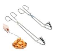 Vlecexs 2 Pièces Pince Cuisine, Pince de Barbecue Inox pour Cuisiner Griller et Cuire (30cm 24cm)