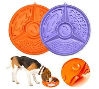 Vlecexs 2 Pièces Tapis de Léchage pour Chien et Chat, Tapis De Leche pour Chien Silicone avec Ventouse pour Soulager L'anxiété de L'animal, Ralentit L'alimentation