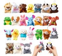 Vlecexs 24Pcs Mini Peluche, Mini Animal Jouet en Peluche, Porte-clés Animaux pour Enfants, Petits Animaux en Peluches pour Enfant, Remplissage de Cadeau pour Garçons et Filles, Cadeaux de Fête de Noël