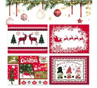 Vlecexs 4 Pièces Set Table de Noë, 32x45cm Décorations de Table de Noël, Tapis de Table à Manger pour Fête Cuisine Table à Manger Décoration de Noël