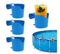 Vlecexs 4Pcs Porte Boissons Porte Gobelets Piscine en Plastique Multifonctionnel Porte Gobelet Détachable Support Suspendu Suspension Clé Bière Téléphone Portable Piscine Douche Piscine Bleu